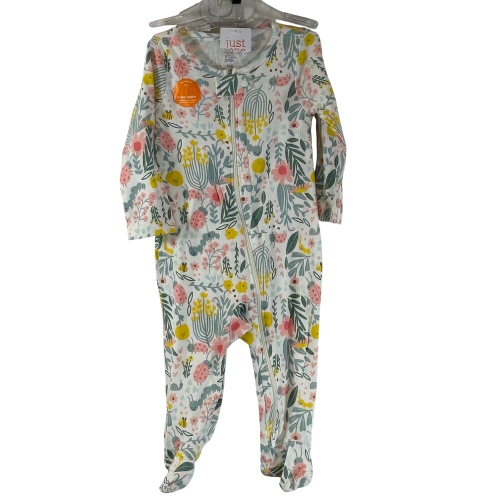 Carters Girls Sleeper with 2-way Zipper, Multi-color, Size 9 mo, NWT (Ripped)